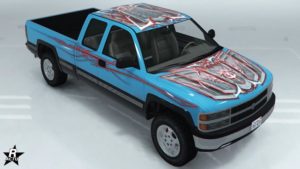 Image du Motif abstrait rouge qui peut se voir équiper sur la carrosserie du tout-terrain Declasse Yosemite 1500