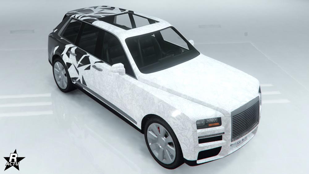La voiture britannique Enus Jubilee disposant du skin "Graffiti"