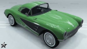 Le groupe de décalcomanie "Bandes fines blanches rétro" présent sur le véhicule Invetero Coquette D1 dans GTA Online