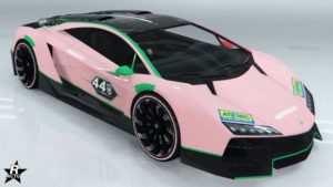 Image présentant le groupe de décalco "Course Meinmacht" sur la voiture Pegassi Zentorno dans GTA Online.