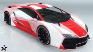 La Zentorno possédant sur sa carrosserie le motif de véhicule se nommant "Vie moderne"