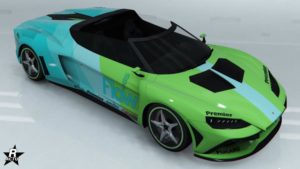 La Pegassi Zorrusso avec sur sa carrosserie le motif "Course Flow"