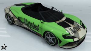 Groupe de décalcomanie "Hinterland" appliqué sur le véhicule italien Pegassi Zorrusso