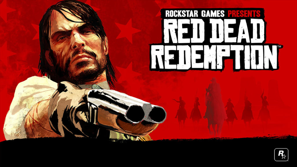 Illustration de couverture officielle de la version originale de Red Dead Redemption sur Xbox 360 et PlayStation 3.