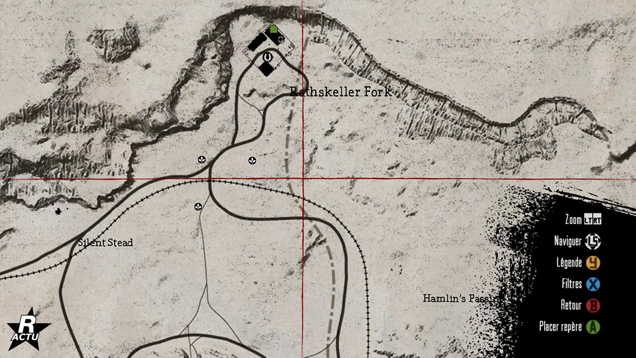 Map de Red Dead Redemption dévoilant des emplacements pour cueillir des sauges sauvages en jeu pour terminer la mission secondaire "Des fleurs pour une dame".