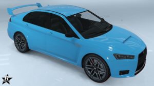 La voiture Karin Kuruma sans aucun motif appliqué sur sa carrosserie dans le jeu vidéo GTA Online.