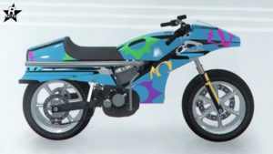 Motif "Sessanta Nove multicolore" sur la carrosserie de la moto