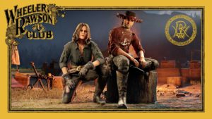 Deux personnages de Red Dead Online portant des vêtements issus de plusieurs passes de hors-la-loi.