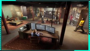 L'intérieur de la propriété de l'usine de vêtements dans GTA Online, au niveau du rez-de-chaussé.