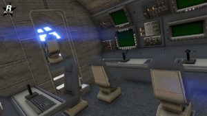 Salle de contrôle de l'armement de l'avion militaire Eberhard Titan 250D dans GTA Online.