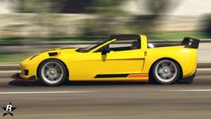 Image d'un côté latéral de la voiture Invetero Coquette D5 dans le jeu vidéo GTA Online.