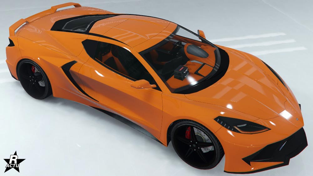 La voiture de police Invetero Coquette D10 de poursuite sans aucun motif présent sur sa carrosserie.