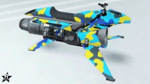 Skin rare "Camouflage bleu et jaune" pour l'Oppressor de deuxième génération.
