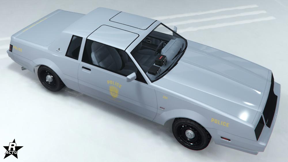 Décalcomanie de la police de "Los Santos County" sur la voiture Willard Faction de proximité.