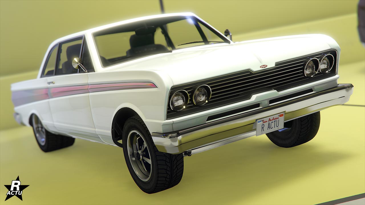 La voiture blanche américaine Vapid Blade dans GTA Online.