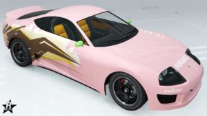 Décalcomanie "À fond la caisse" présent sur le véhicule de GTA Online, Dinka Jester Classique.