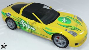 Skin "Course Sprunk" de l'écurie de la boisson gazeuse Sprunk.