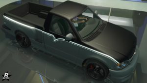 Motif "Hot Rod bicolore" appliqué sur le pick-up.