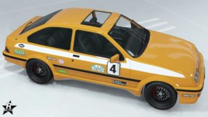 Décalcomanie "Rallye rétro" sur la carrosserie de la voiture Vapid Uranus LozSpeed dans le jeu vidéo GTA Online.