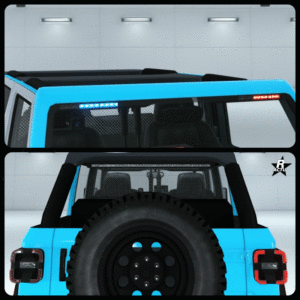 Image animé des gyrophares de base sur le Terminus de police, les seuls avertisseurs lumineux sont ceux intégrés à la carrosserie du véhicule.