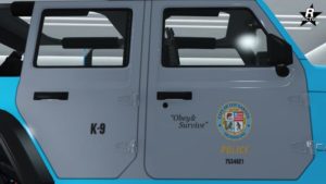 Décalcomanie de l'unité "Brigade canine du LSPD" sur les portes de la voiture de police