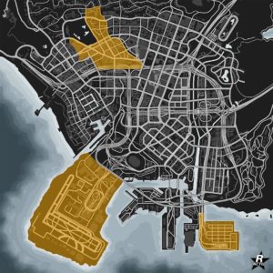Carte révélant les emplacements où trouver la voiture Karin Sultan dans le jeu vidéo GTA Online.