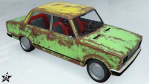 Décalcomanie "Rouillé" qui ajoute un effet rouille sur la carrosserie de la voiture Rune Cheburek.