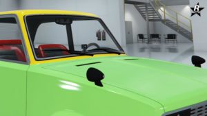 Rétroviseurs fendus en plastique