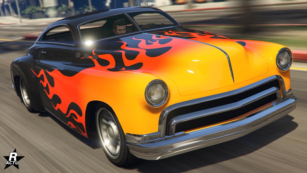 L'avant de l'Albany Hermes dans le jeu GTA Online, la voiture est peinte en noire et l'avant est recouvert d'un motif de flammes jaunes et oranges, rappelant le véhicule Cuban Hermes dans les autres jeux de Rockstar Games, GTA Vice City et GTA Vice City Stories.