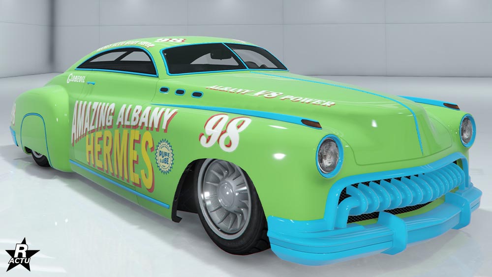 Skin de voiture de course "Amazing Albany II", cette fois la décalcomanie est clairement visible.