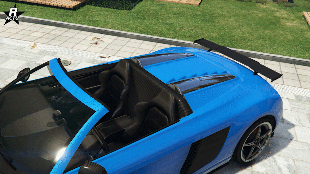 Image animée montrant la fermeture du toit de la voiture décapotable 9F Cabrio dans GTA Online.