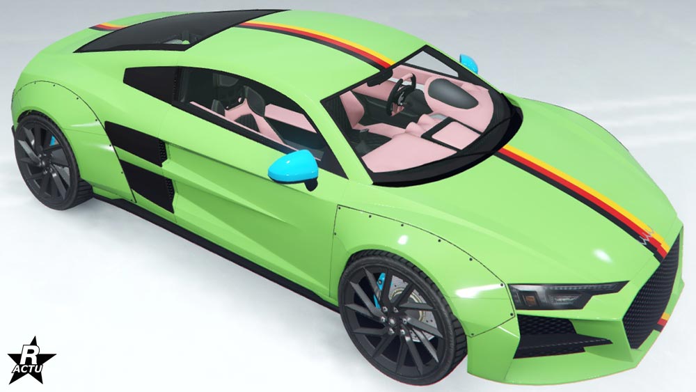 Skin "Tricolore" qui ajoute une décalcomanie d'une bande verticale de couleur noire, rouge et jaune ; les couleurs du drapeau allemand dont est originaire le constructeur Obey.