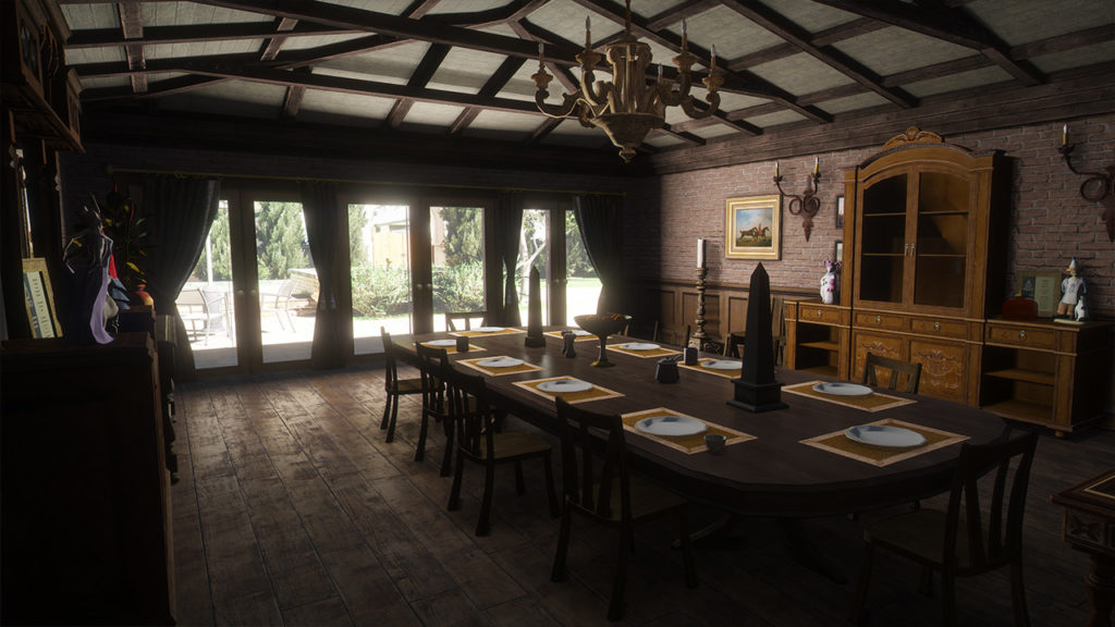 Image donnant un aperçu des effets de lumières pénétrant les fenêtres de la maison de Martin Madrazo. La lumière se reflète sur le parquet en bois.
