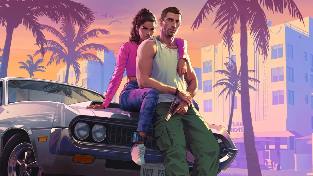 Artwork n°1 de Lucia Caminos et Jason Duval, assis sur le capot d'une voiture tout en s'enlaçant