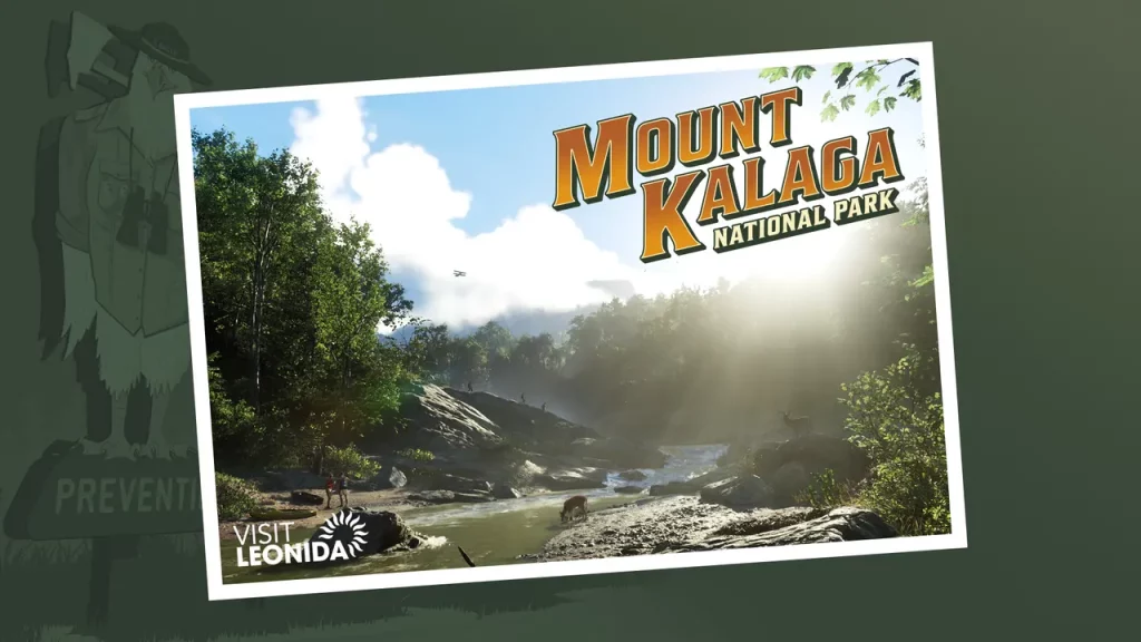 Artwork en forme carte postale de la région du Mount Kalaga National Park