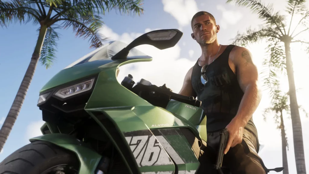 Jason Duval sur sa moto italienne Principe Alvino