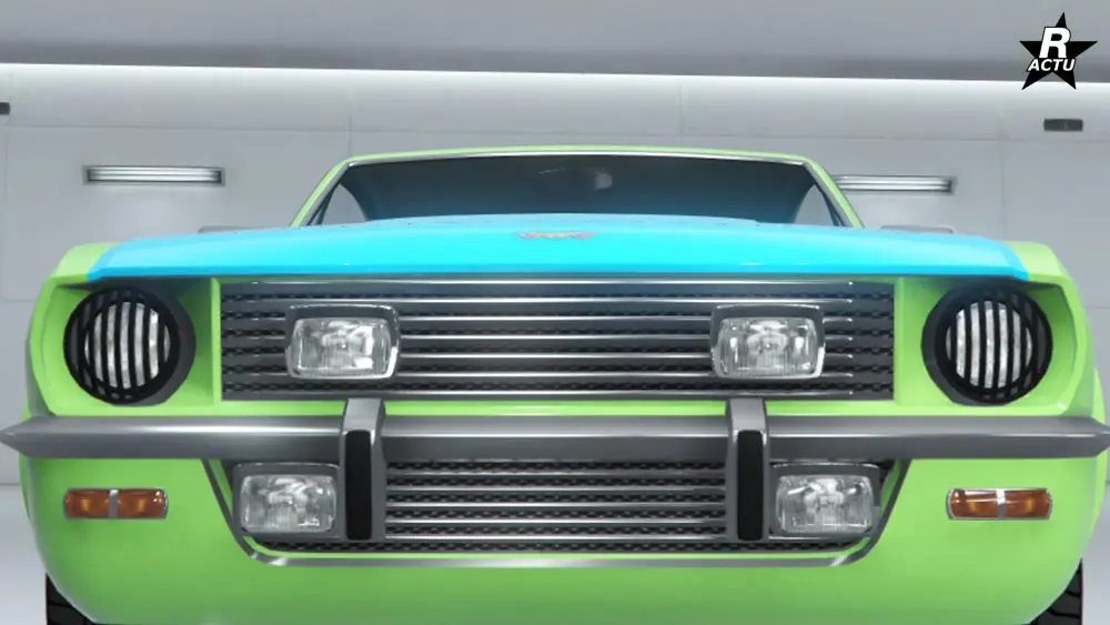 Grille noire verticale devant les phares avant