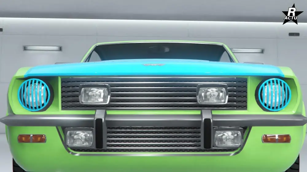 Grilles verticales couleur secondaire devant les phares