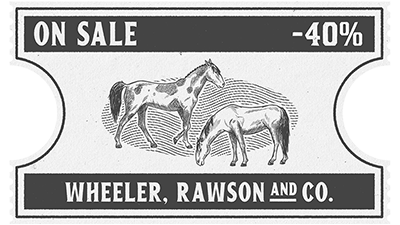 Bon de réduction de 40% sur des chevaux.