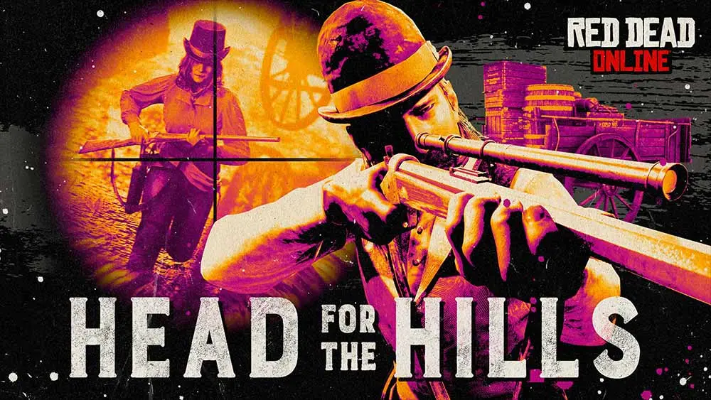 Bannière d'article concernant le mode Tous aux abris (Déluge de balles) dans Red Dead Online.