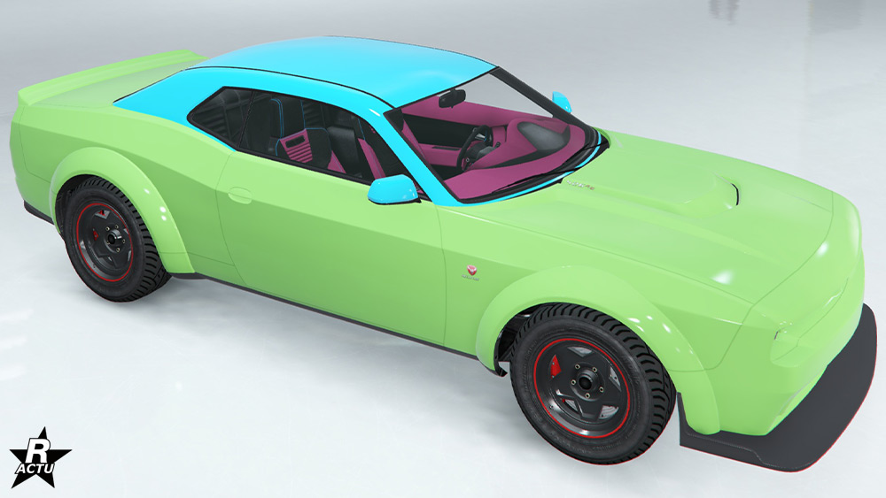 La grosse cylindrée américaine Bravado Gauntlet Hellfire sans aucun motif / décalcomanie sur sa carrosserie.
