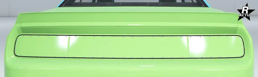 Panneau cachant les phares arrière du bolide avec des contours couleur 1.