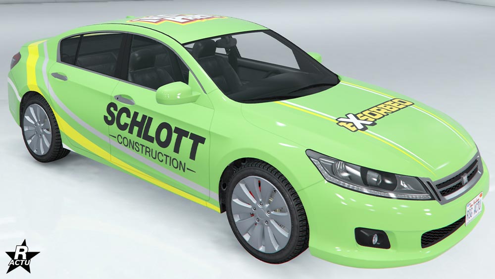 Motif de carrosserie "Course Schlott" sur la berline Chavos V6.