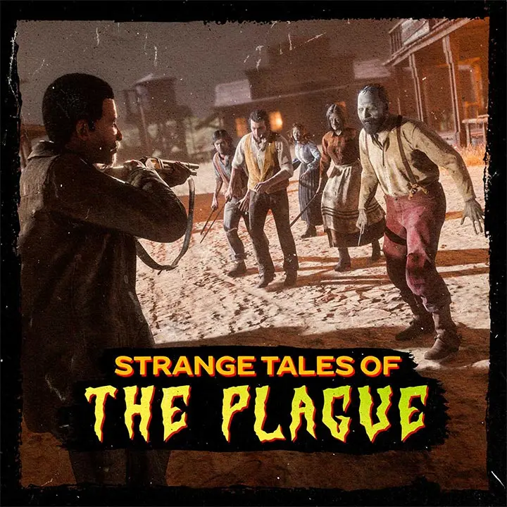 Un joueur de Red Dead Online faisant face à des zombies dans l'activités "Histoires étranges de la peste".