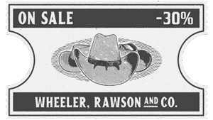 Réduction de 30% sur des chapeaux.