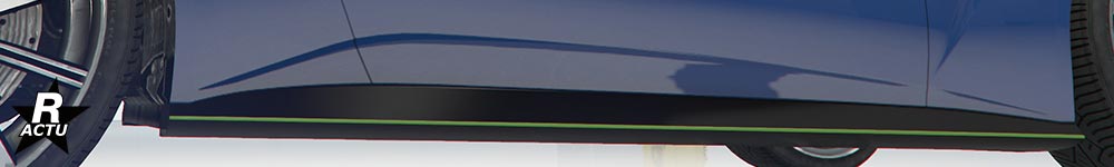 Bas de caisse de série peint en noir, et bordure finitions couleur secondaire