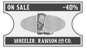 Coupon de réduction de 40% sur l'achat de bottes.