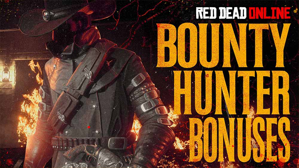 Bannière d'article d'un évènement de bonus et promos dans Red Dead Online autour du rôle de chasseur de primes