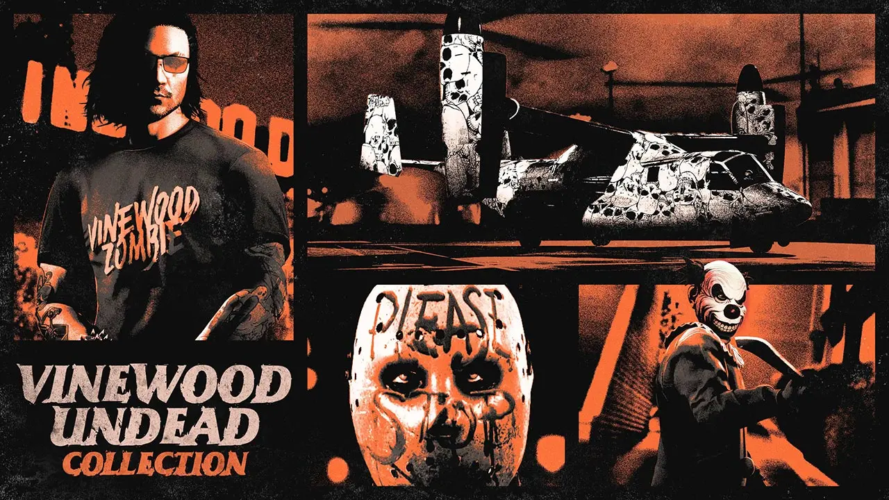 Présentation des différentes récompenses de l'évènement d'Halloween de la "collection morts-vivants de Vinewood"