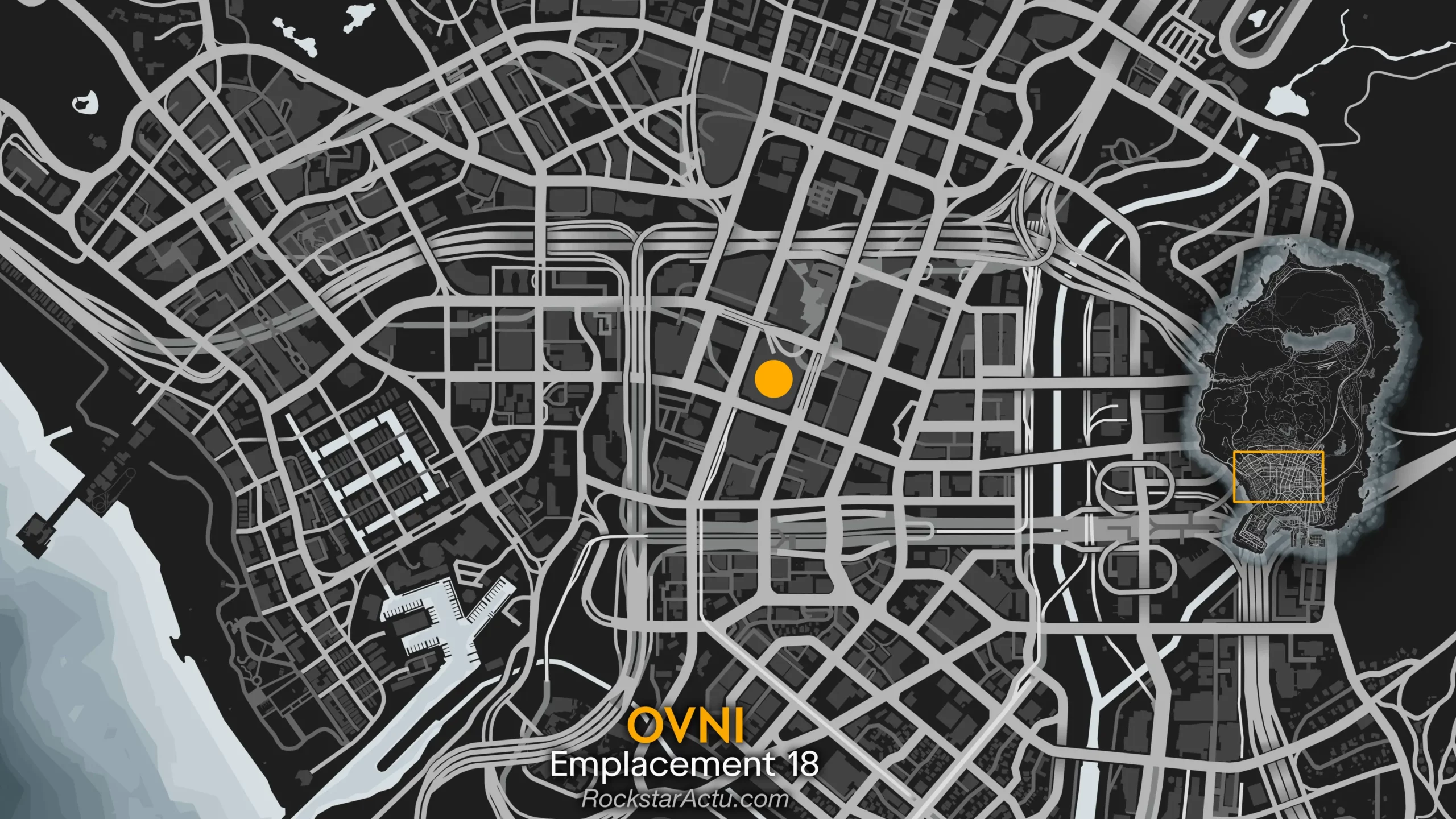Carte du jeu donnant indiquant la Maze Bank Tower, là où apparaît la soucoupe volante №18.